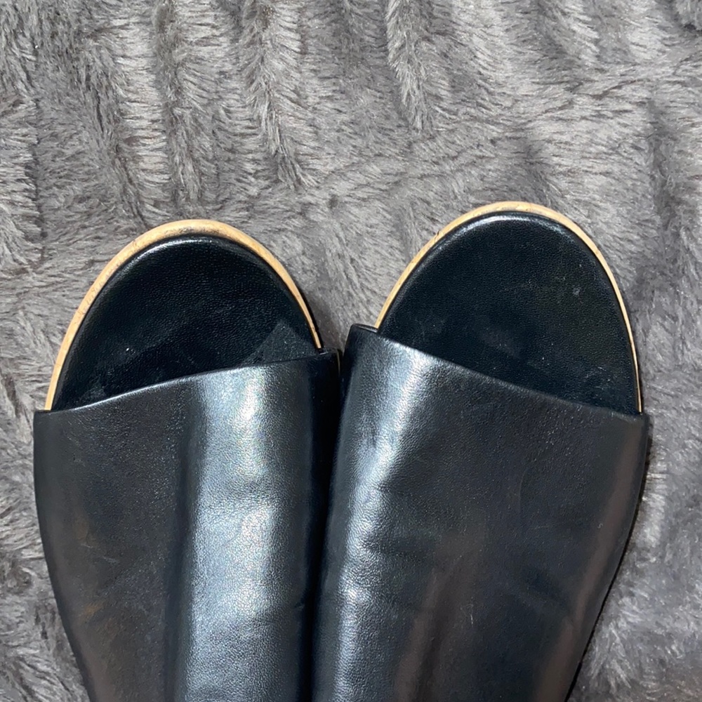 🛍️Stuart Weitzman Black leather cork sandal platform! - Picture 6 of 9